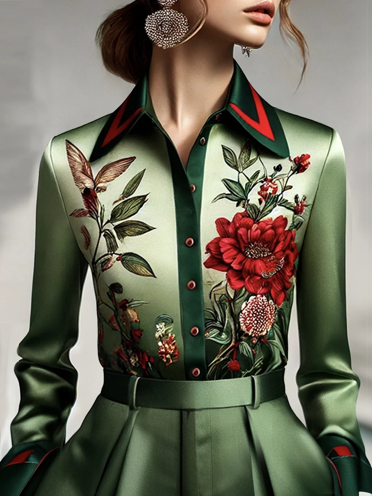 Satin Urban Floral Shirt 