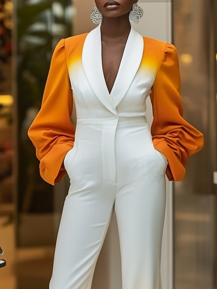 Urban Ombre Shawl Collar Jumpsuit