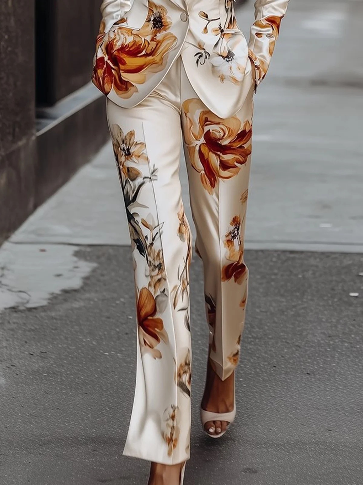 Elegant Floral Fashion Pants