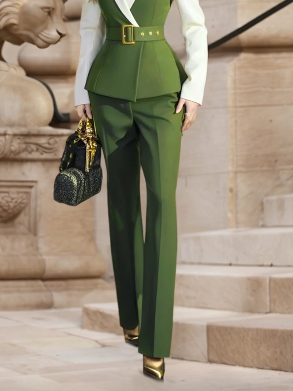 Elegant Plain Fashion Pants