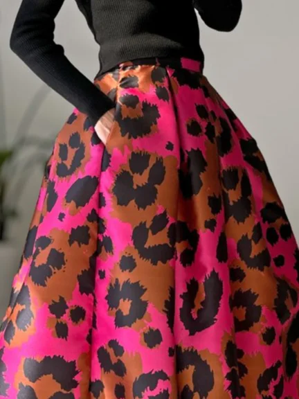 Urban Printing Leopard Maxi Skirt