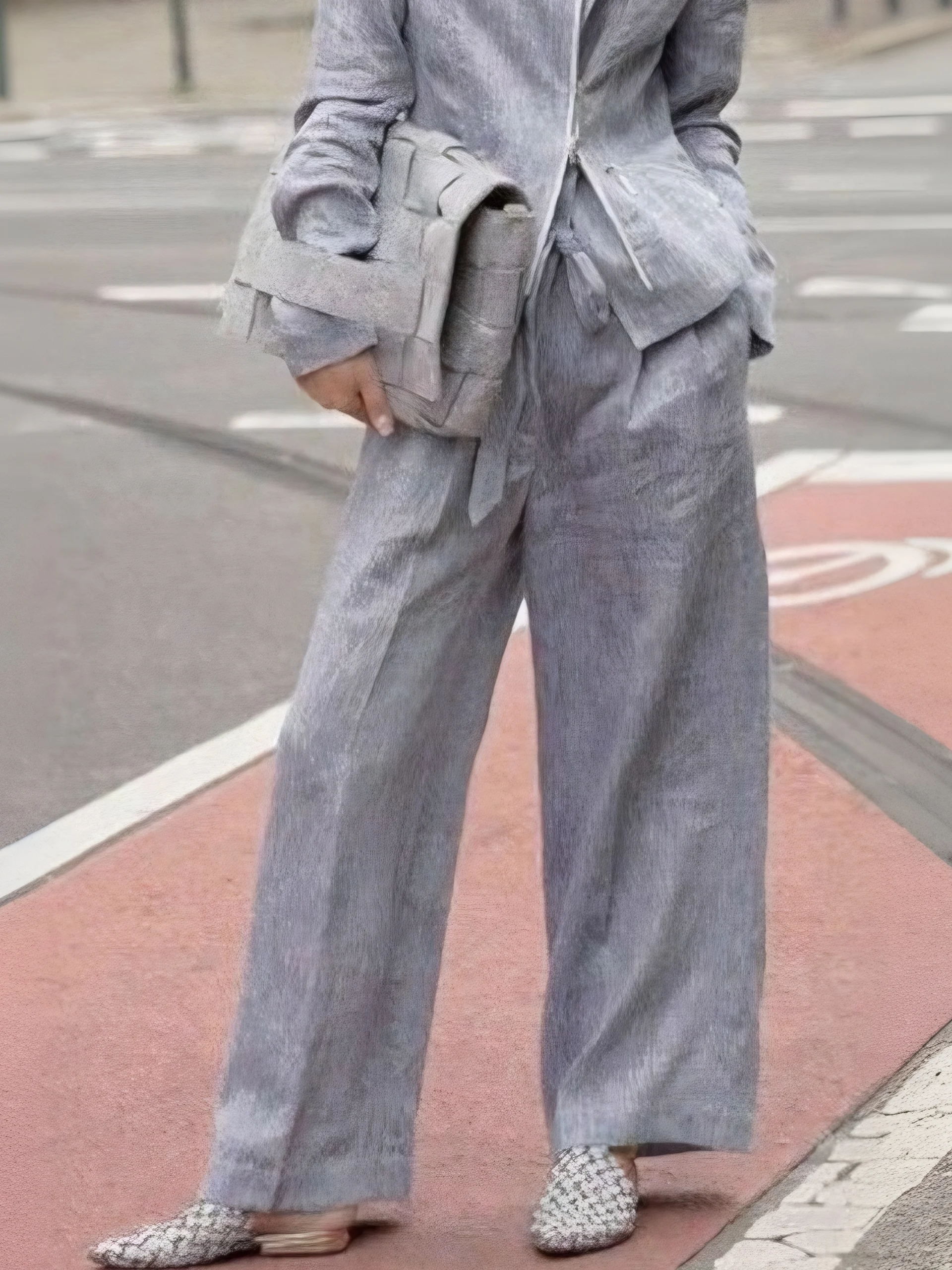 Casual Plain Straight Pants With Belt