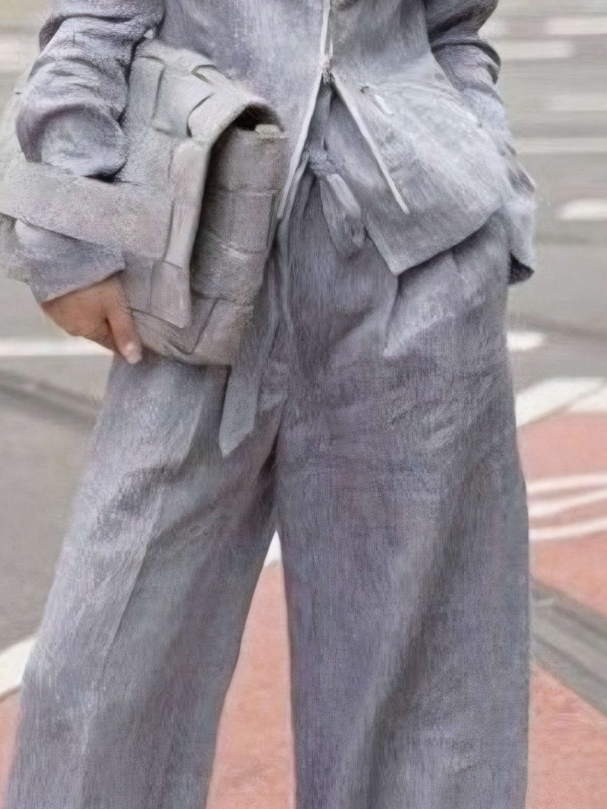 Casual Plain Straight Pants With Belt