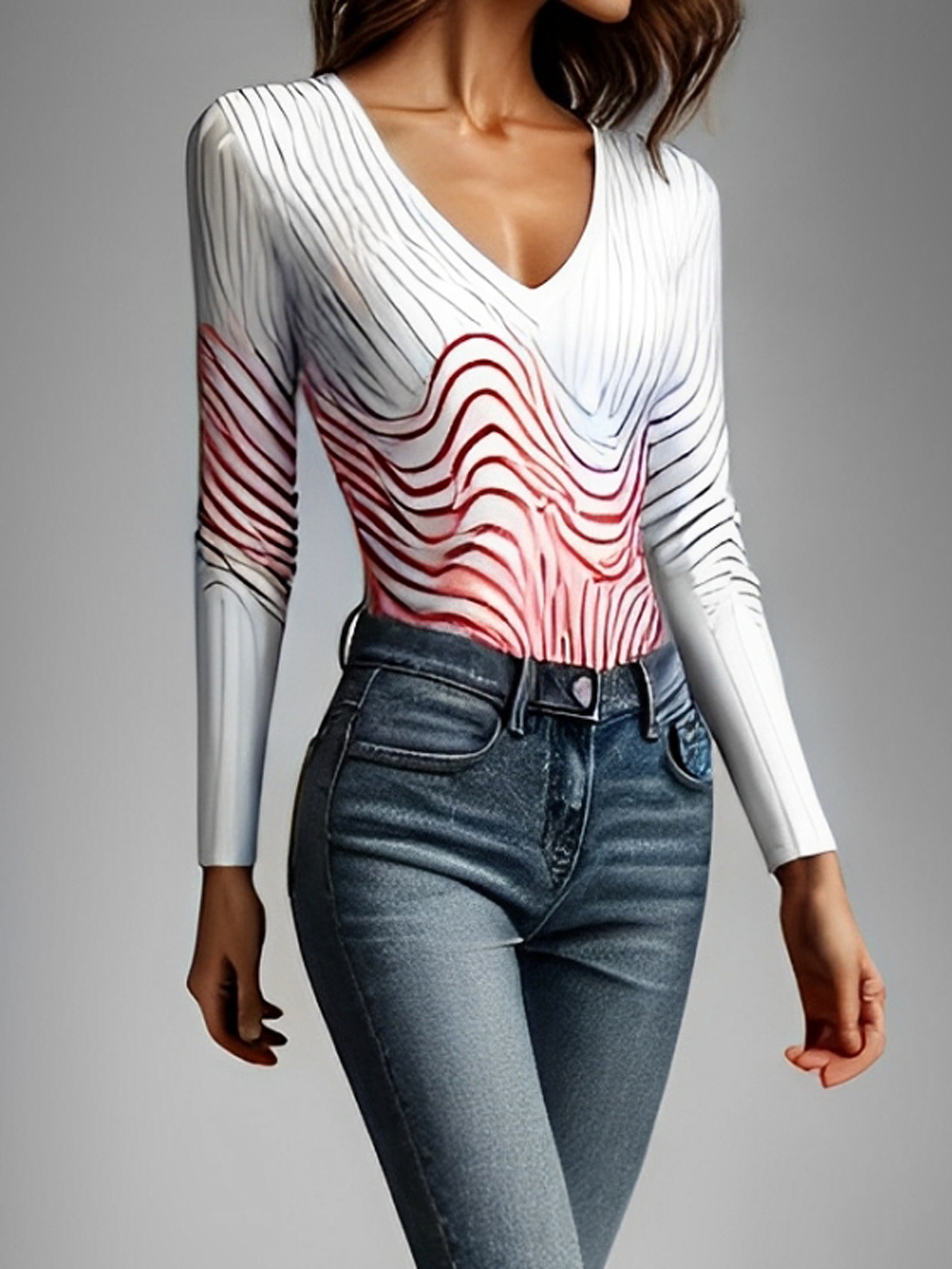 High Elasticity Urban Chevron  T-shirt