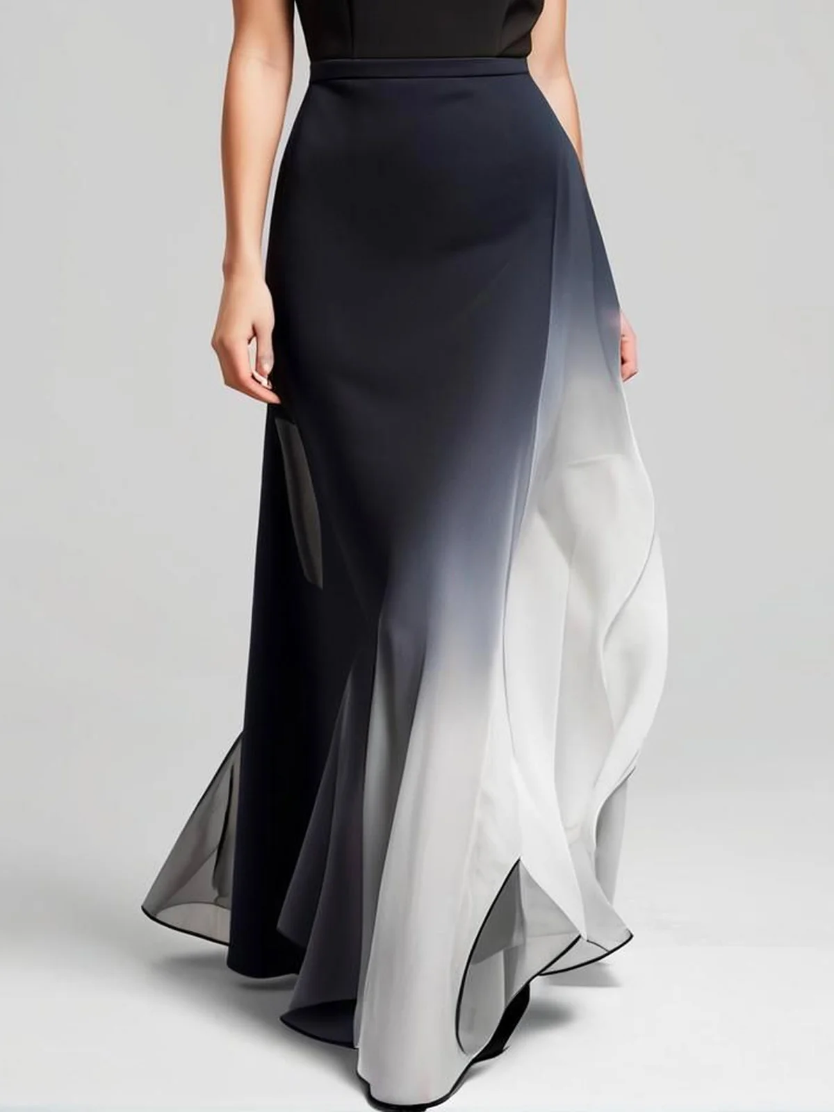 Urban Printing Ombre Maxi Skirt