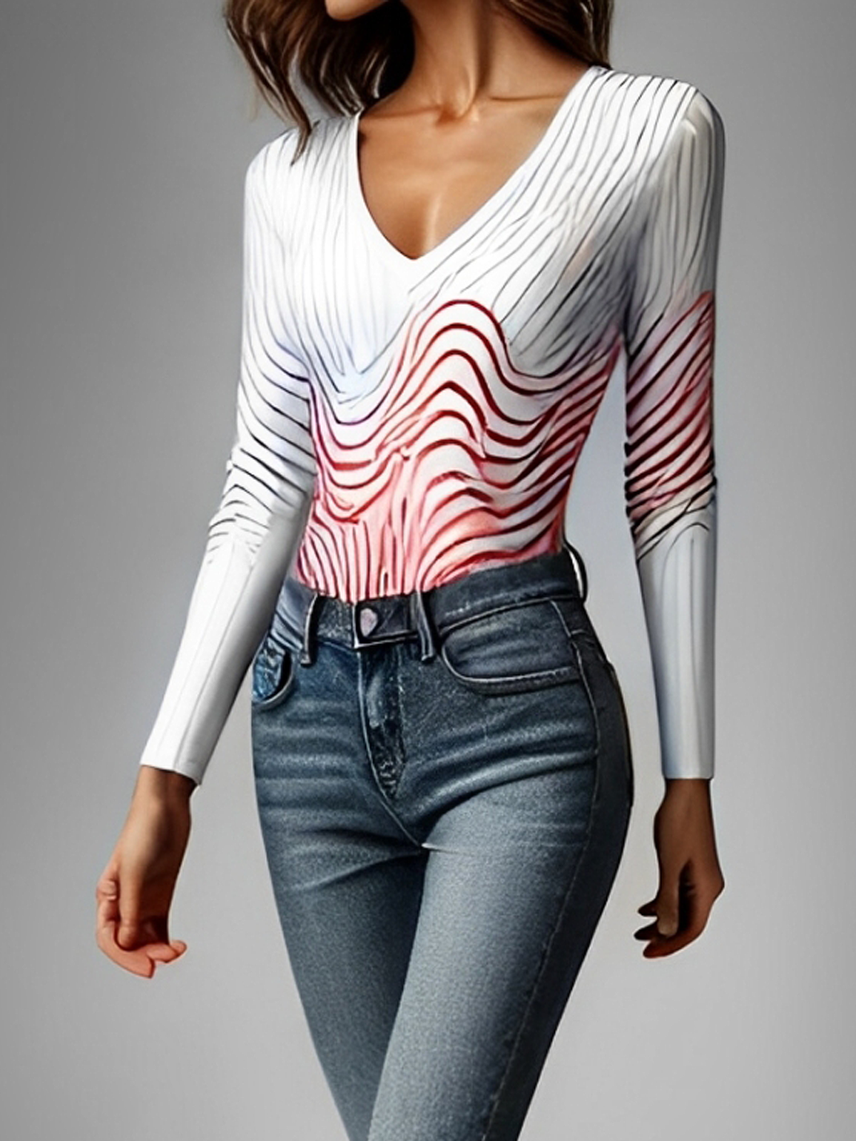 High Elasticity Urban Chevron  T-shirt