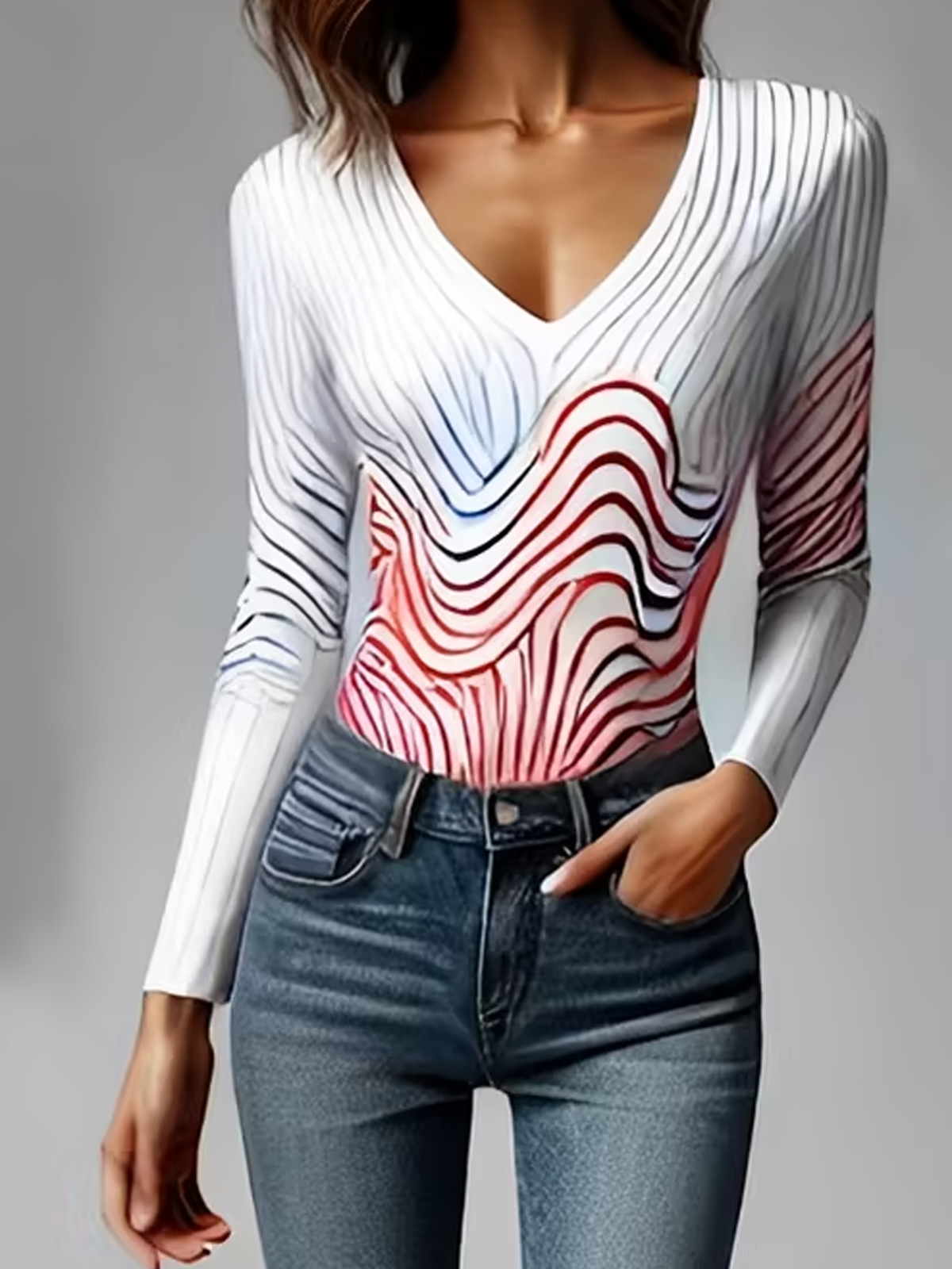 High Elasticity Urban Chevron  T-shirt