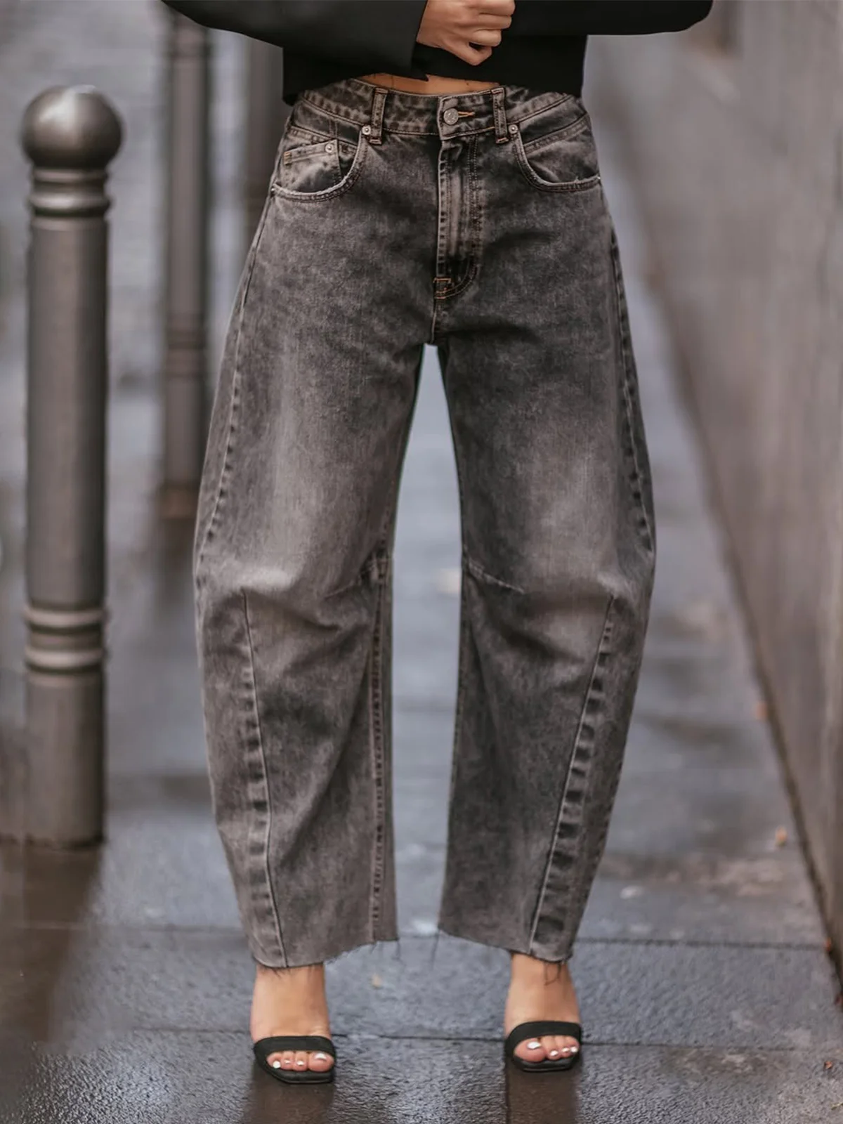 Loose Plain Casual Denim Jeans