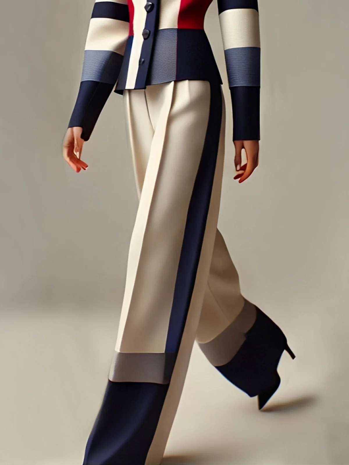 Urban Color Block Wide Leg Pants