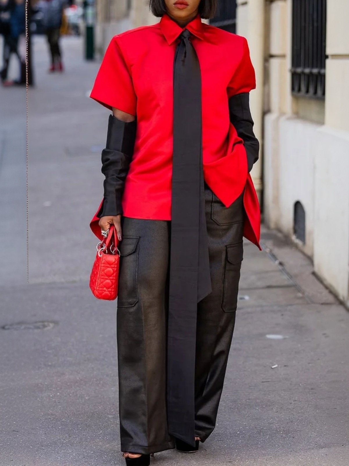 Casual Plain Buttoned Shirt With Tie And Sleeves