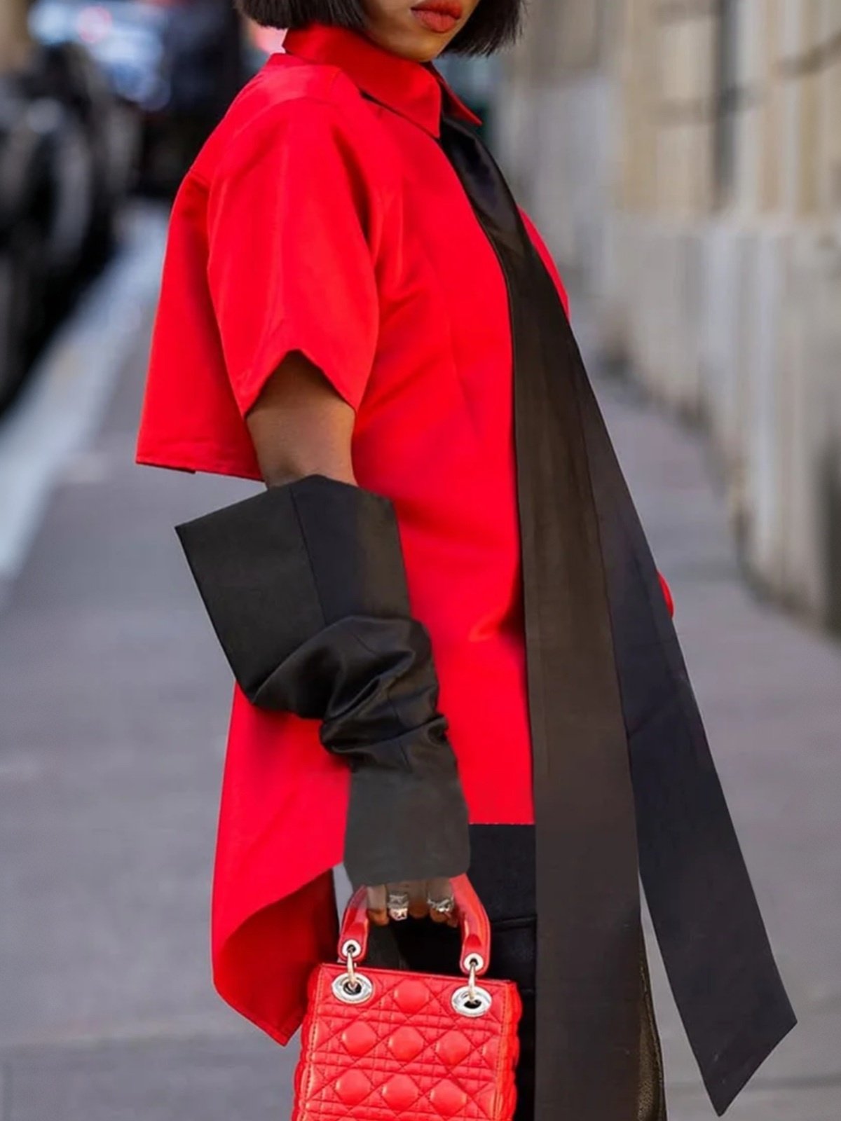 Casual Plain Buttoned Shirt With Tie And Sleeves