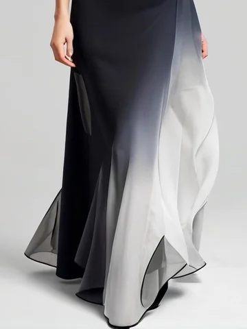 Urban Printing Ombre Maxi Skirt