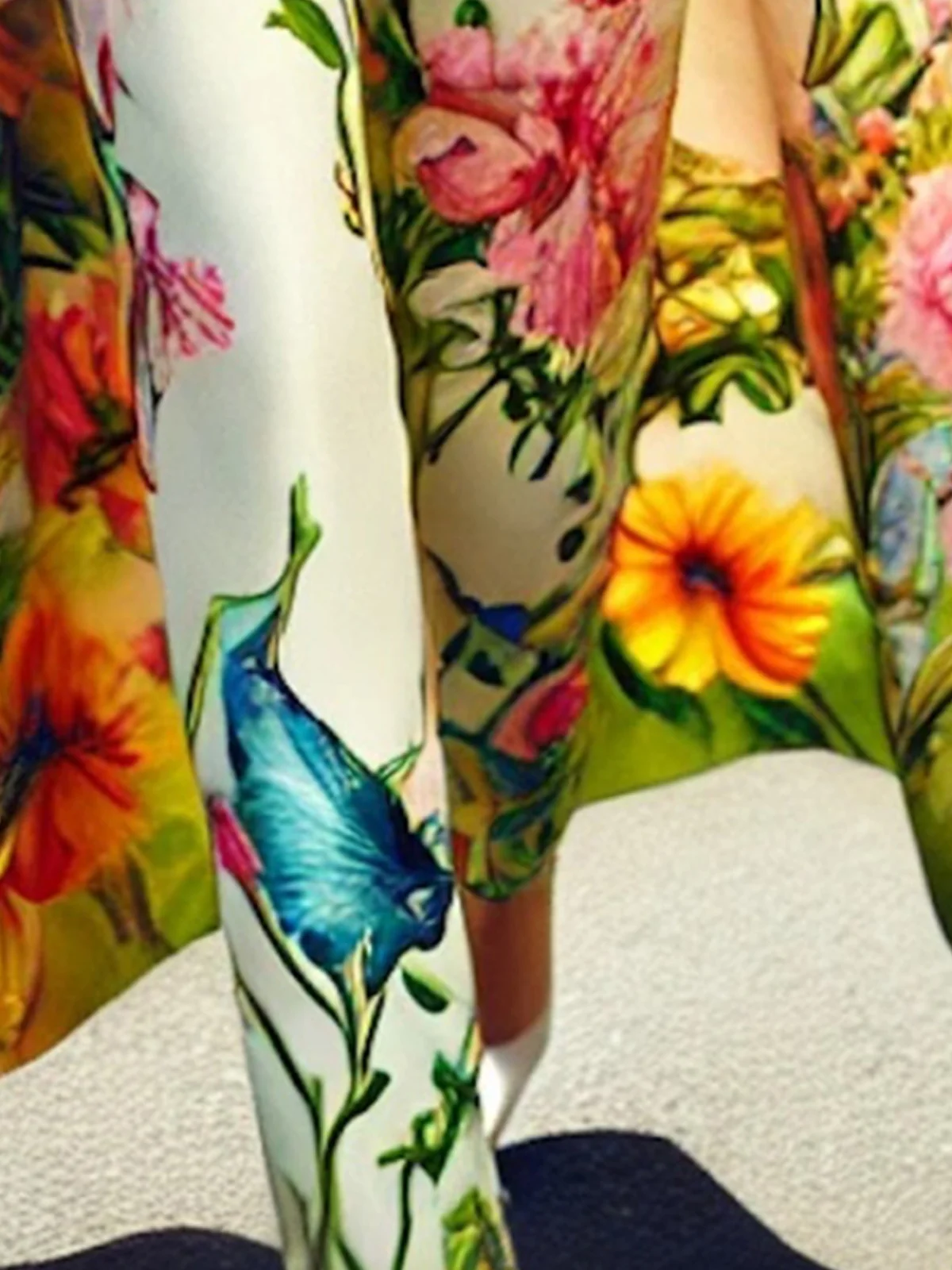 Elegant Floral Straight Pants