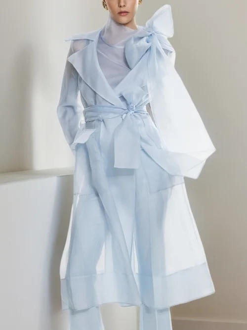 Urban Plain Buttoned Lapel Collar Kimono With Belt