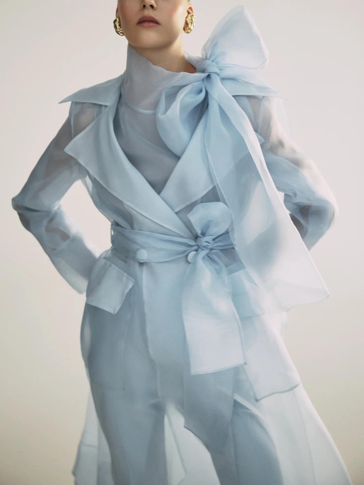 Urban Plain Buttoned Lapel Collar Kimono With Belt