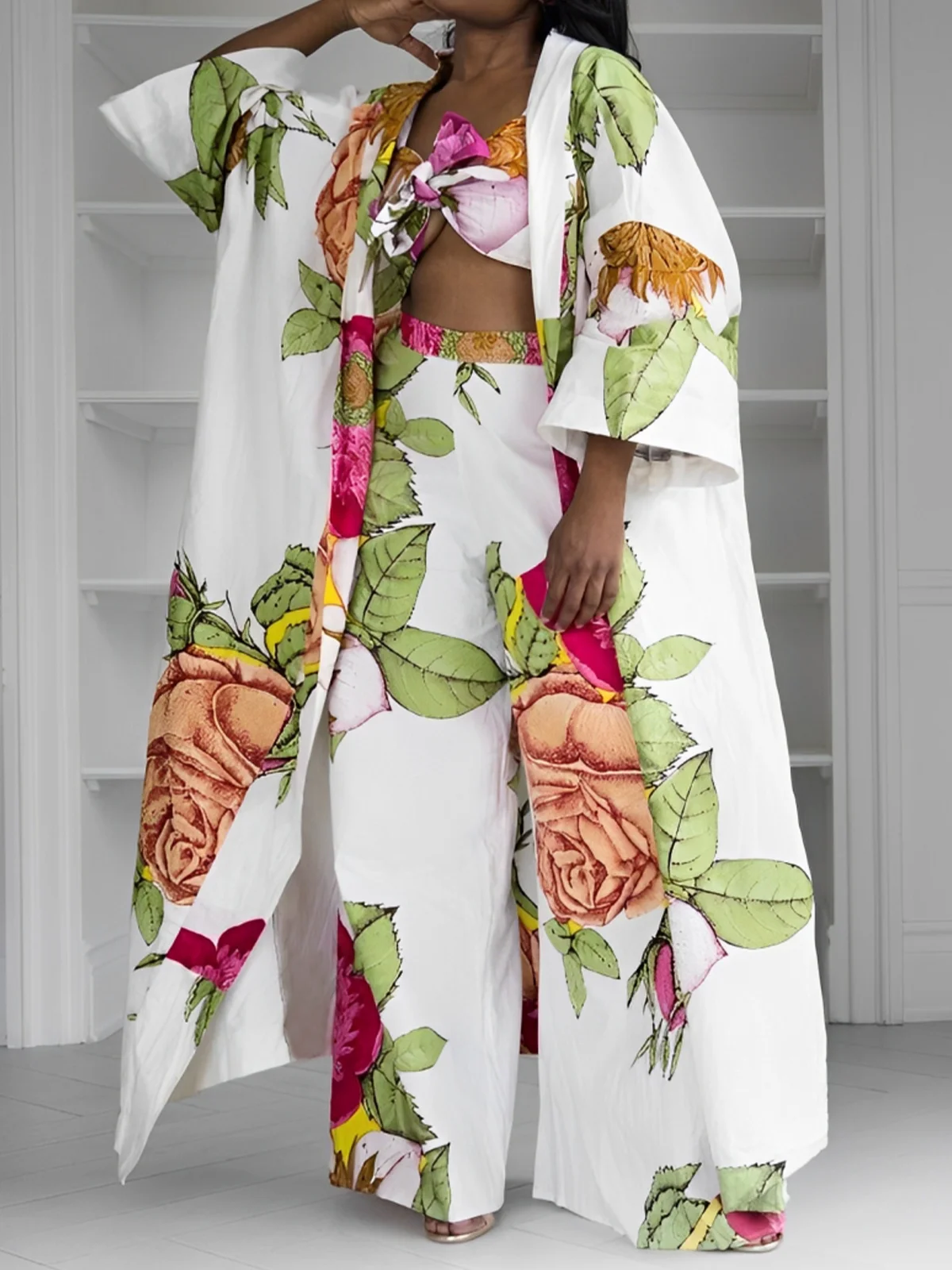 Vacation Floral Fashion Wide Leg Pants