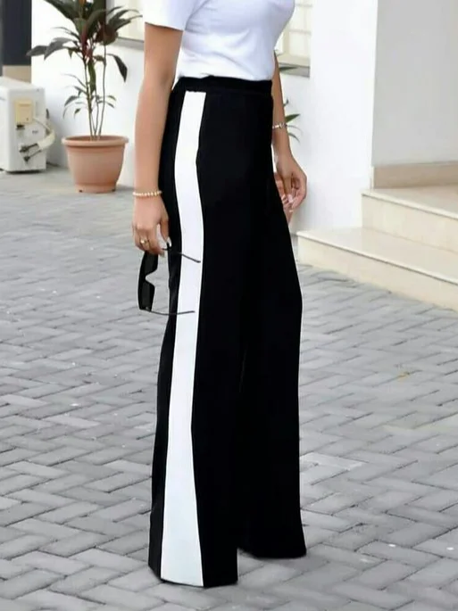 Urban Color Block Wide Leg Pants