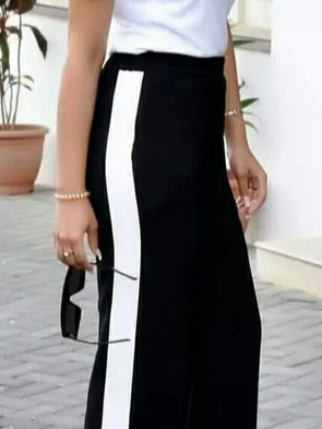 Urban Color Block Wide Leg Pants