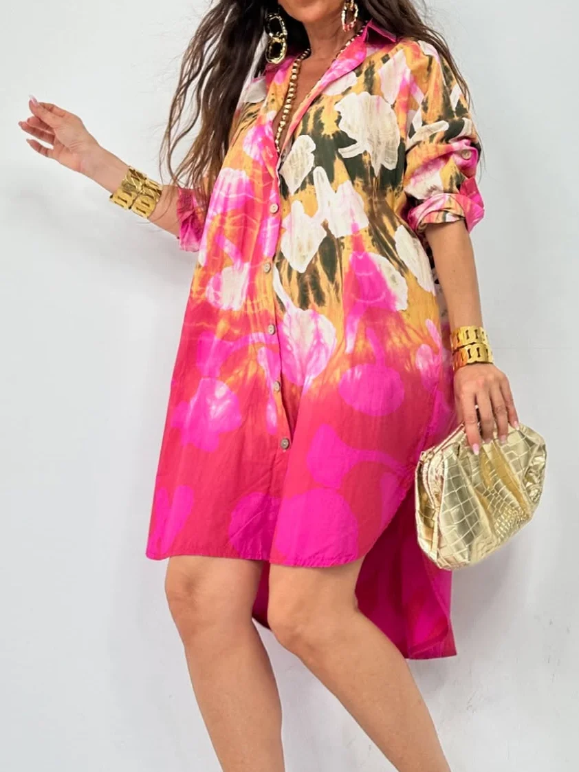 Urban Floral Printing Mini Dress