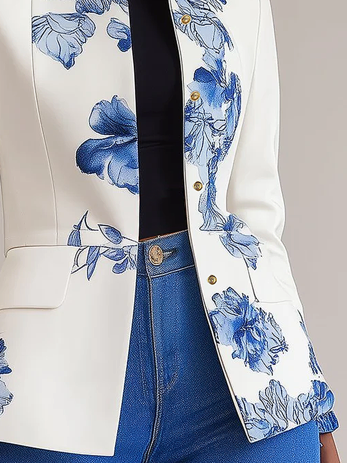 Urban Regular  Stitching Floral  Jacket