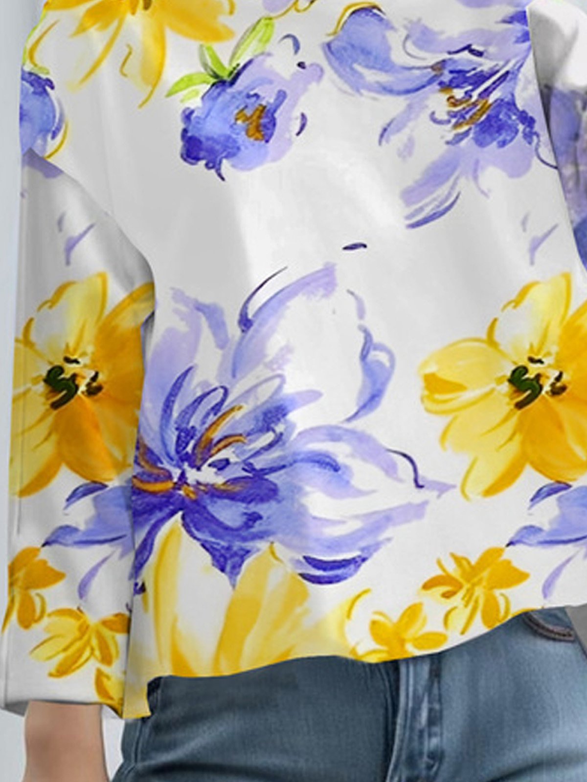 Urban Floral Crew Neck Blouse