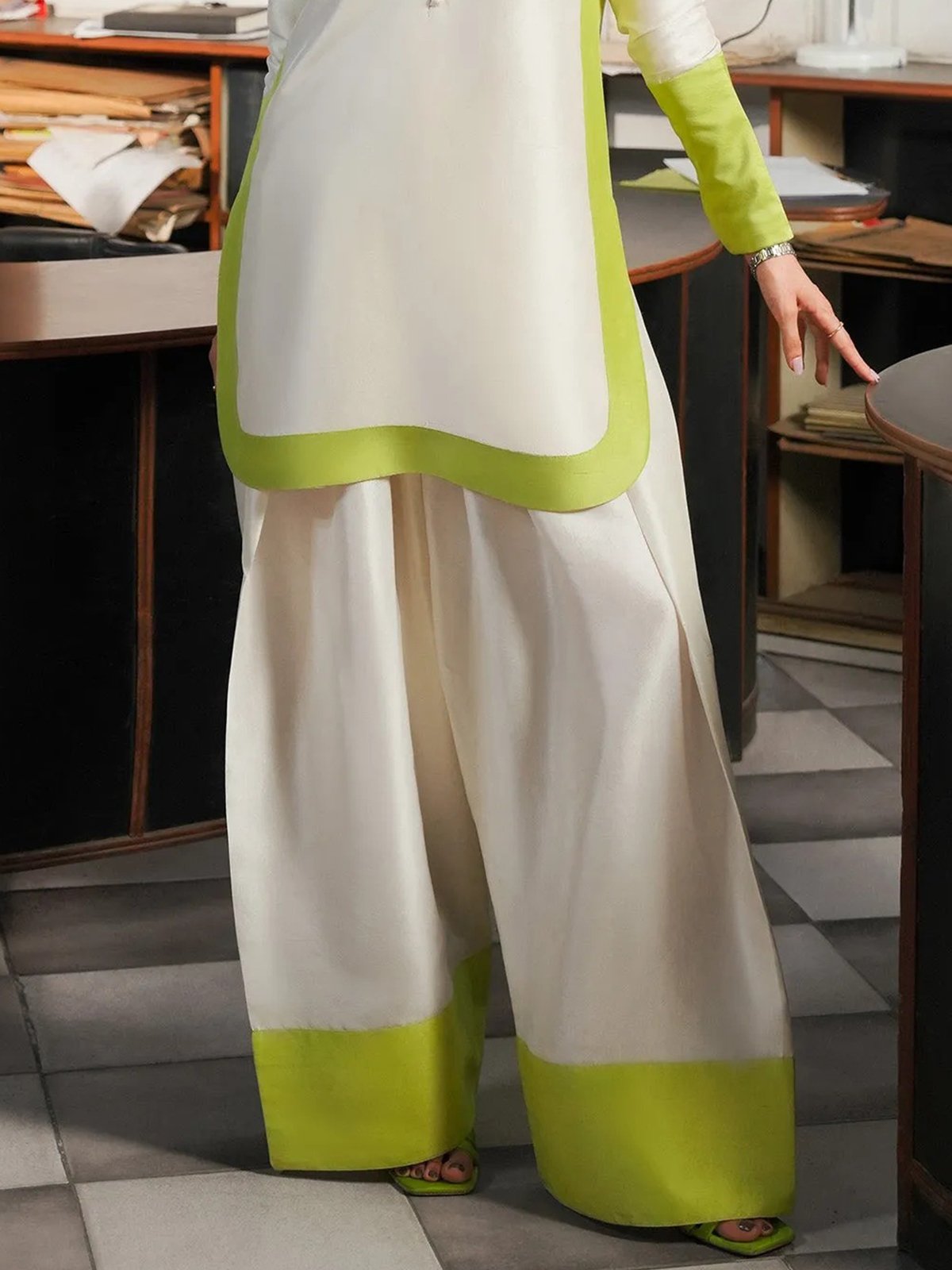 Urban Color Block  Wide Leg Pants