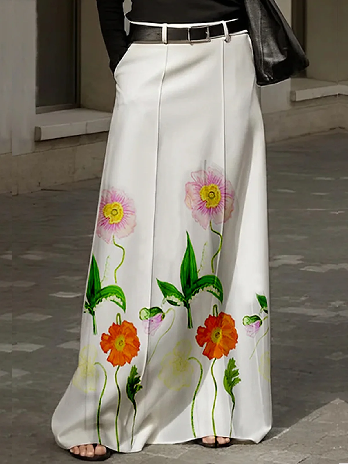 Urban Floral Maxi Skirt No Belt