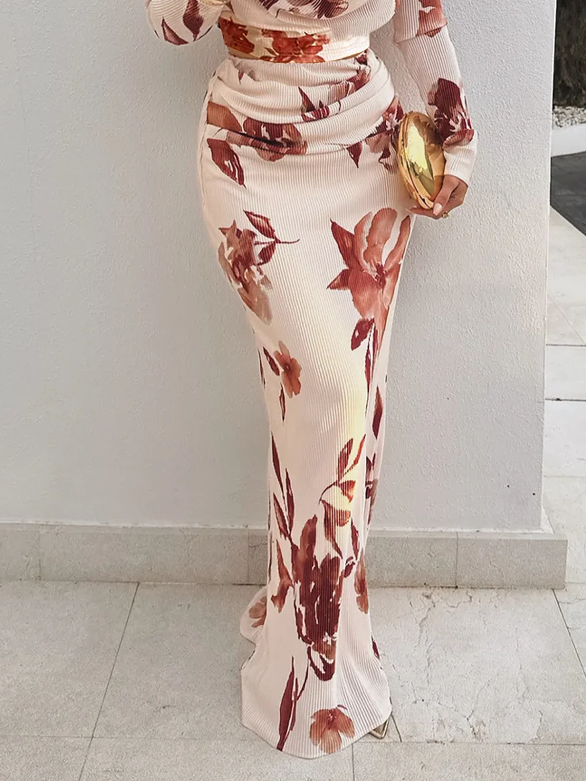 Elegant Floral Maxi Skirt