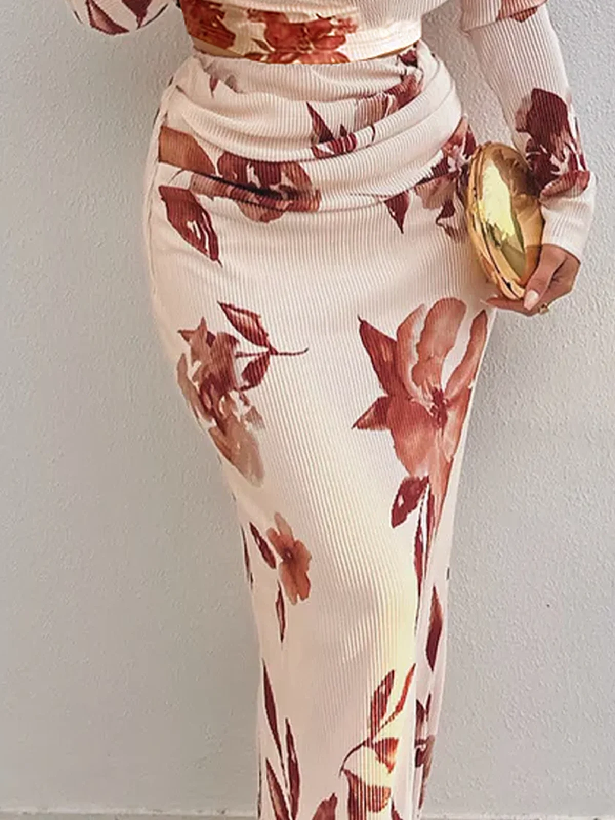 Elegant Floral Maxi Skirt