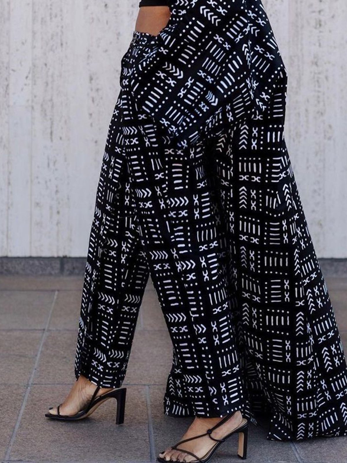 Urban Geometric Loose Straight Pants