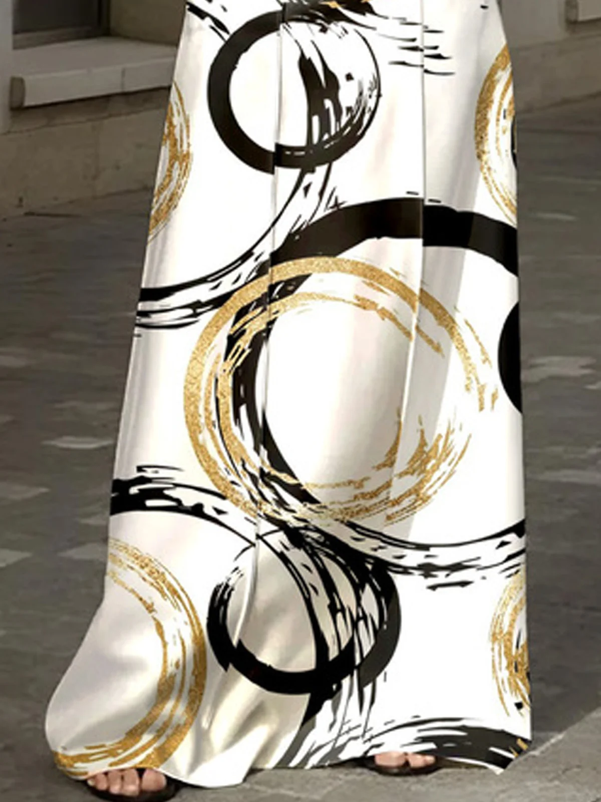 Urban Printing Abstract Polka Dots Maxi Skirt