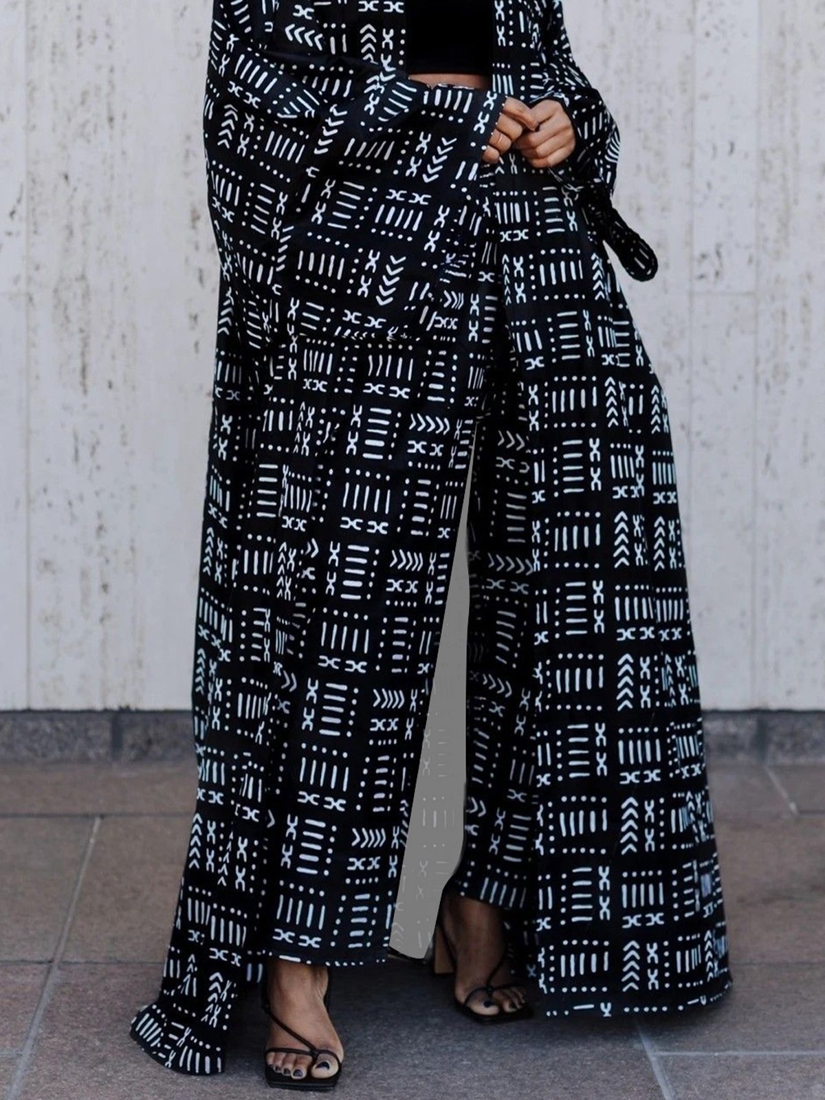 Urban Geometric Loose Straight Pants