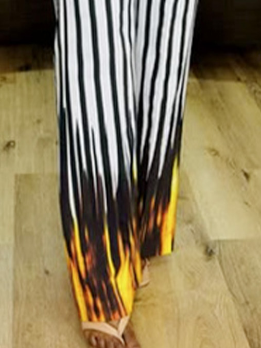 Urban Striped Printing Slim Fit Pants