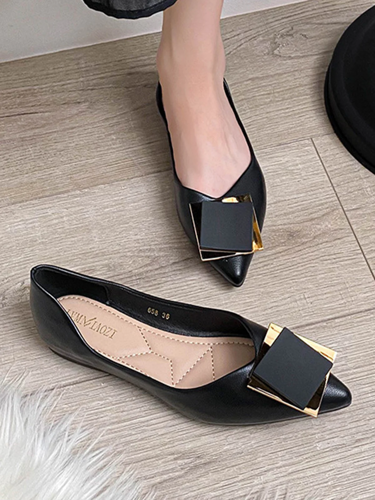 Plain All Season Pu Elegant Shallow Shoes