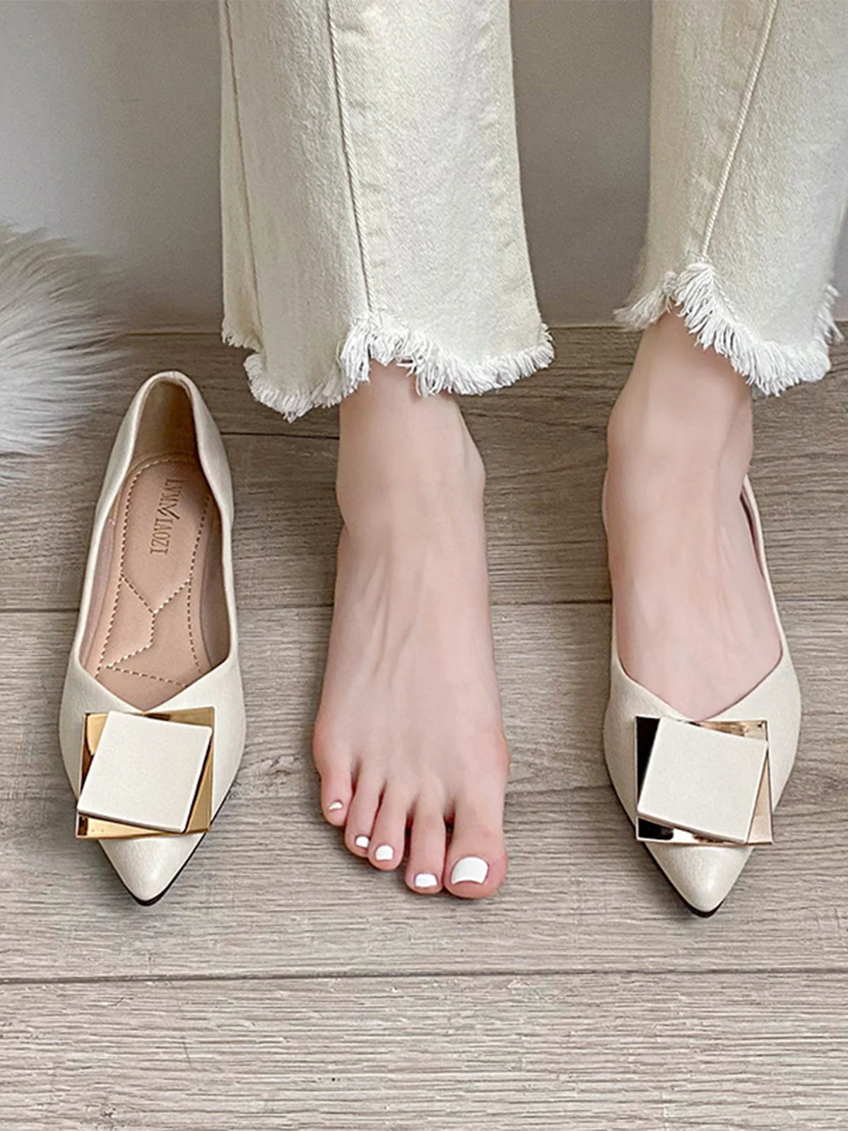 Plain All Season Pu Elegant Shallow Shoes