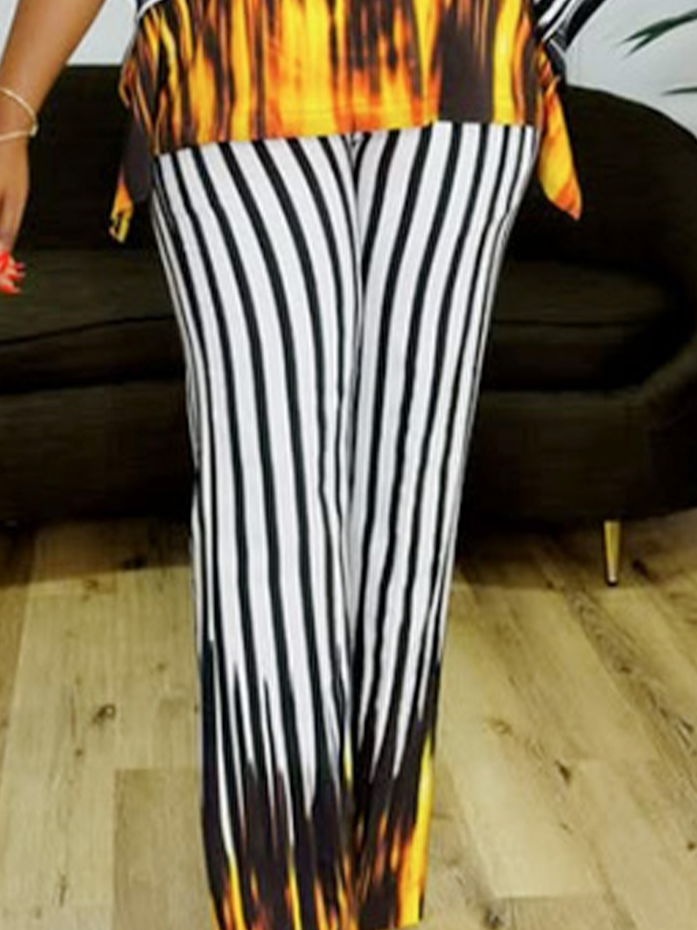 Urban Striped Printing Slim Fit Pants