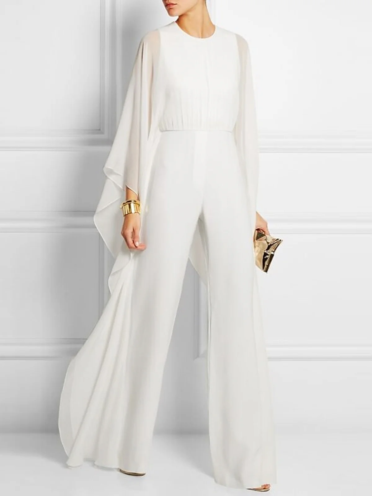 Elegant Crew Neck Party Jumpsuit