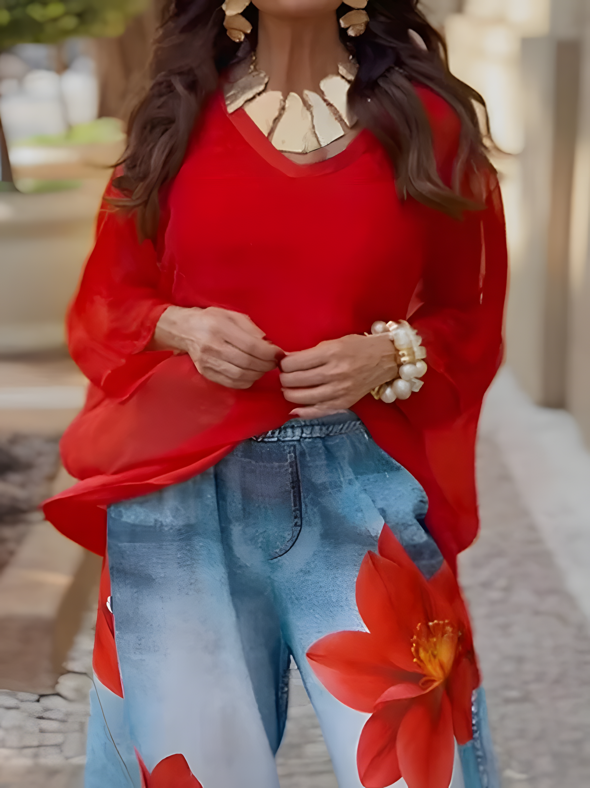 Casual Plain V Neck Loosen Blouse