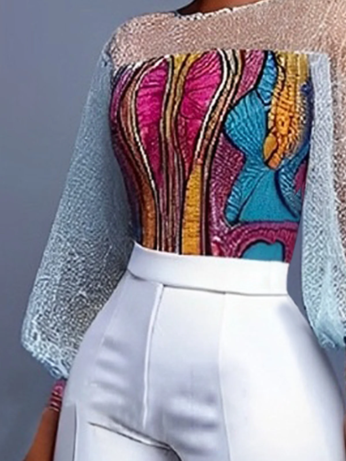 Elegant Random Print  Blouse