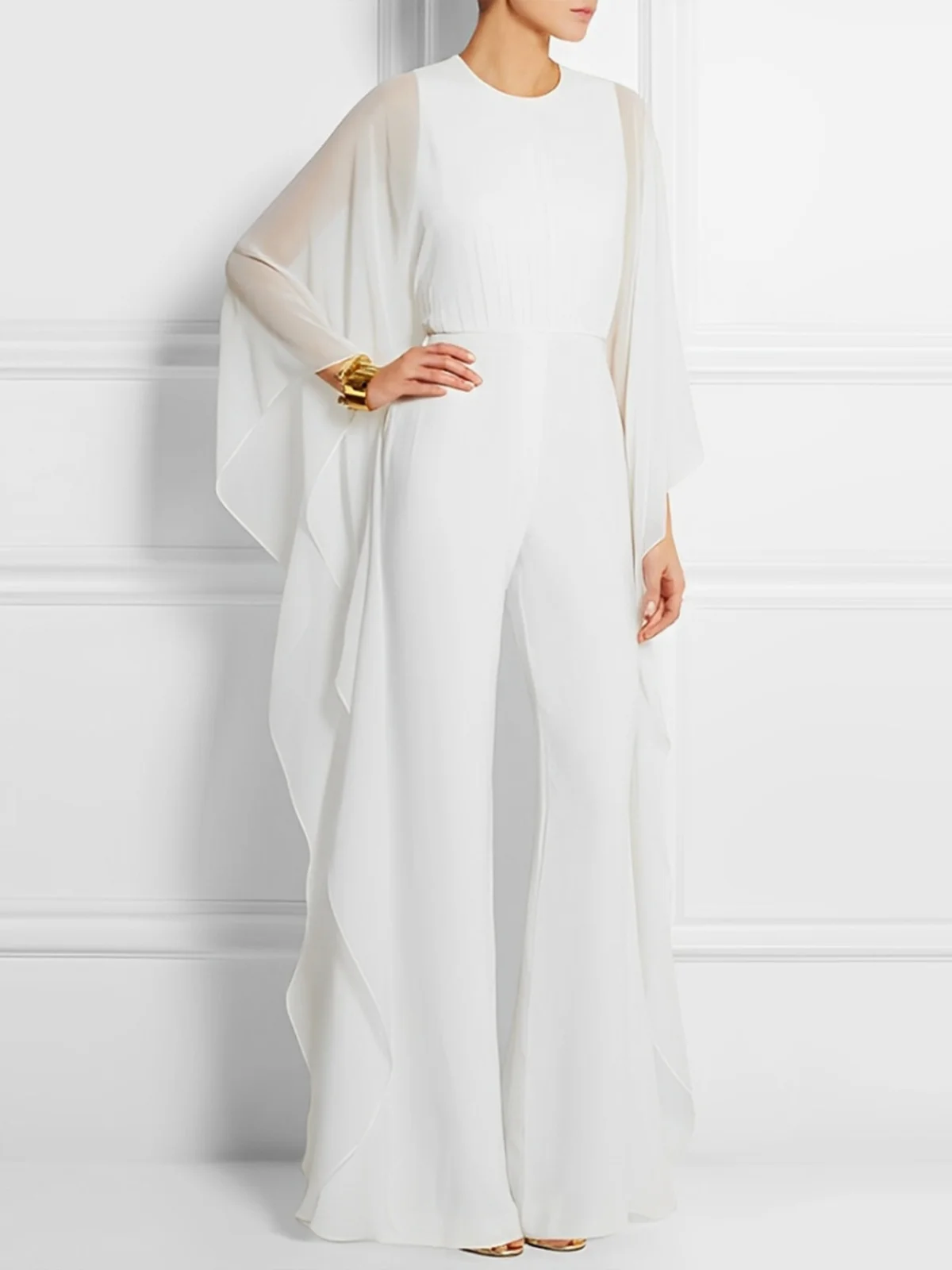 Elegant Crew Neck Party Jumpsuit