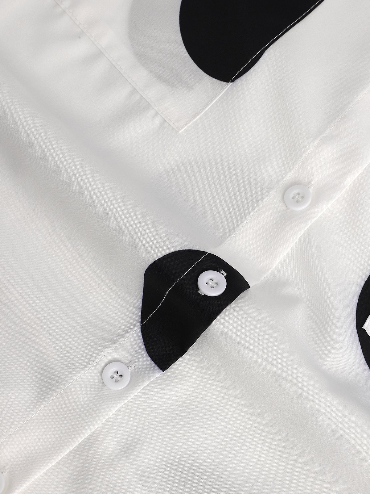 Shirt Collar Polka Dots Shift Elegant Top | stylewe