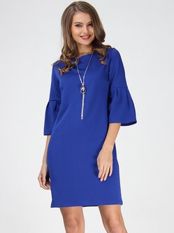 royal blue dress with bell sleeves