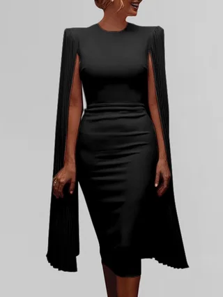 black elegant midi dress