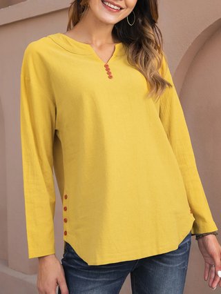 yellow casual tops