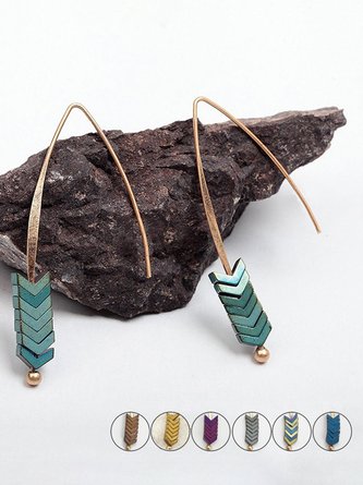 Quartz Arrow Drop Earrings Hooks