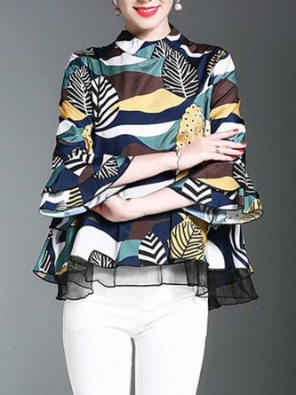 Flounce Elegant Frill Sleeve Blouse