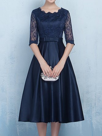 navy blue midi dresses for weddings