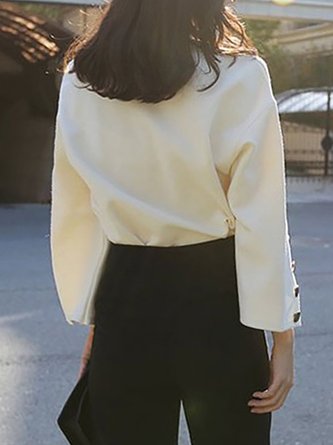 Shift Bell Sleeve Buttoned Elegant Top