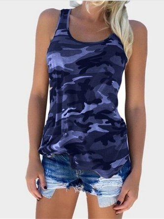 T-Shirts Sleeveless Camo Casual T-Shirt