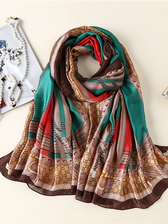 Silk-Blend Geometric Party Fashion Scarves